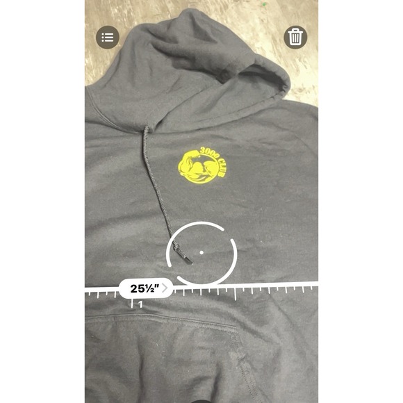 Vintage Gold's Gym Logo Pullover Black Hoodie Men's 2XL Body Building C-0050 - Picture 5 of 7